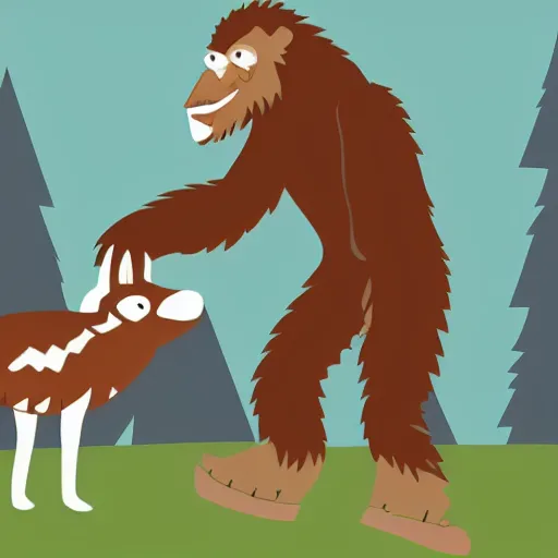 Prompt: bigfoot killing a deer