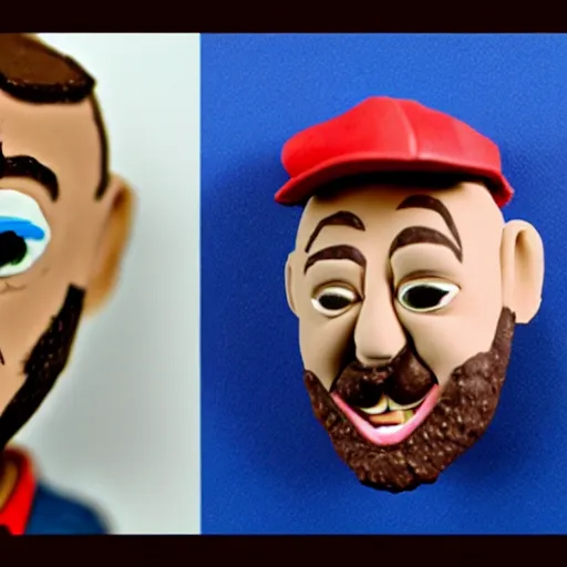 Image similar to mac miller, made of clay, as a claymation character