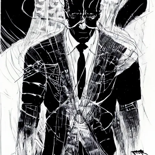 Image similar to Joe Biden looking sinister, by Tsutomu Nihei, highly detailed