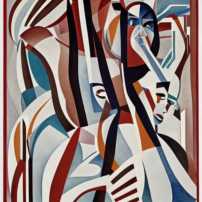 Image similar to soviet woman designed by corbusier, by alex grey, by santiago calatrava