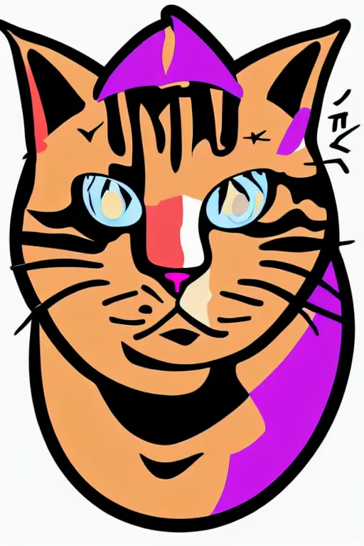 Image similar to Portrait of a cat as a wrestler, sticker, colorful, illustration, highly detailed, simple, smooth and clean vector curves, no jagged lines, vector art, smooth