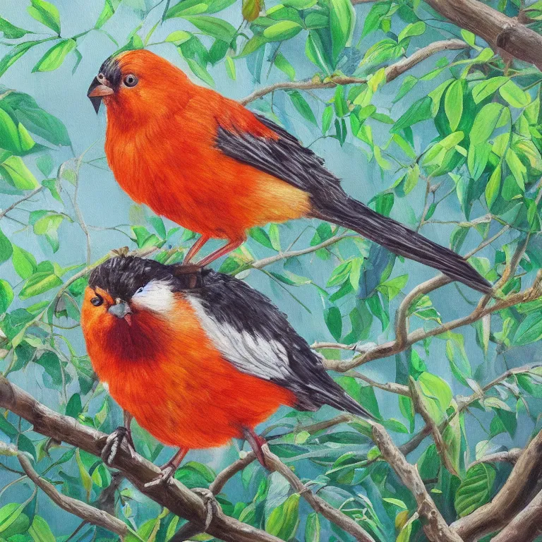 Prompt: a beautiful painting of a bird in hand is worth two in the bush, highly detailed, 8 k resolution