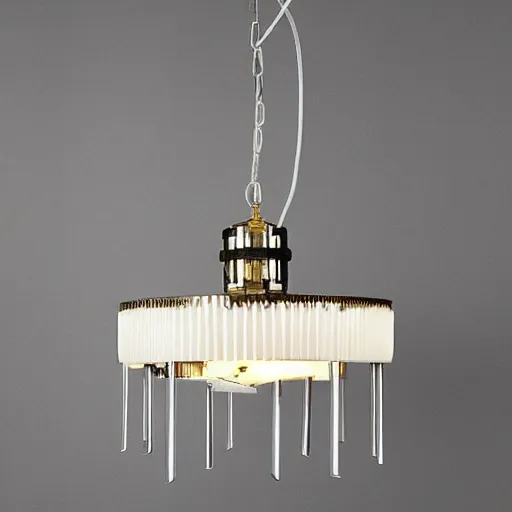 Prompt: ultra modern roaring twenties chandelier light fitting