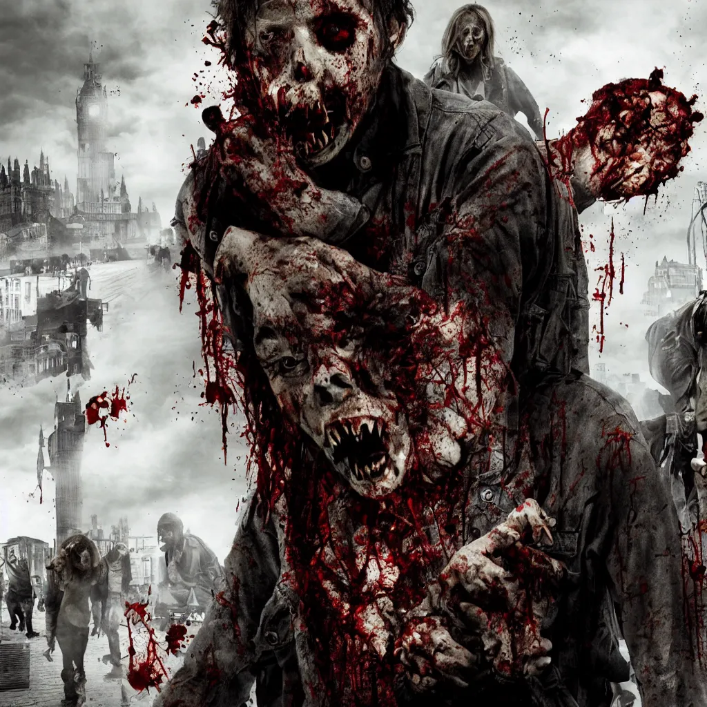 Prompt: zombie, 2 8 weeks later