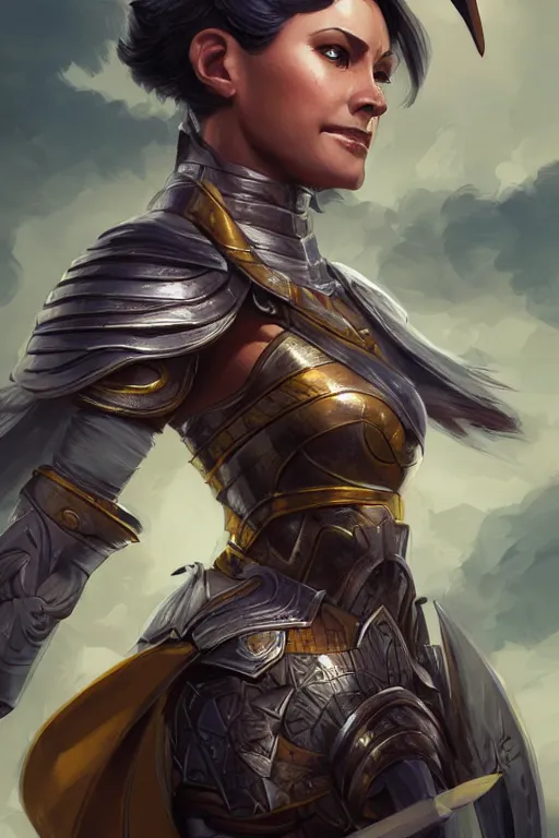 Image similar to amazon valkyrie athena, d & d, fantasy, portrait, highly detailed, headshot, digital painting, trending on artstation, concept art, sharp focus, illustration, art by artgerm and greg rutkowski and magali villeneuve