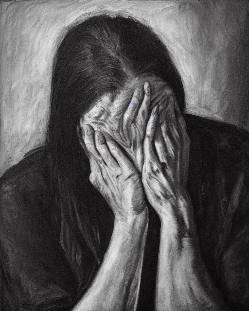 Image similar to a portrait of anguish