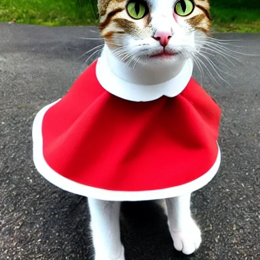 Prompt: cat wearing napolean dress
