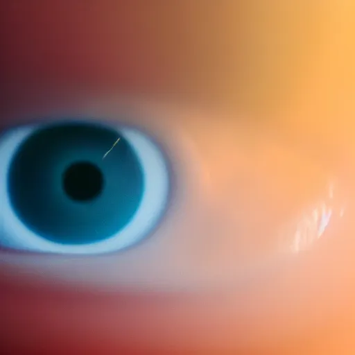 Image similar to a closeup portrait of the eye of the goddess of introspection, extreme chromatic aberration, anamorphic bokeh, long exposure photography, film, distortion, highly detailed, hyperrealism, cinematic