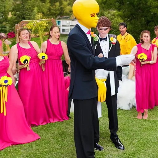 Image similar to ronald mcdonald officiating a wedding