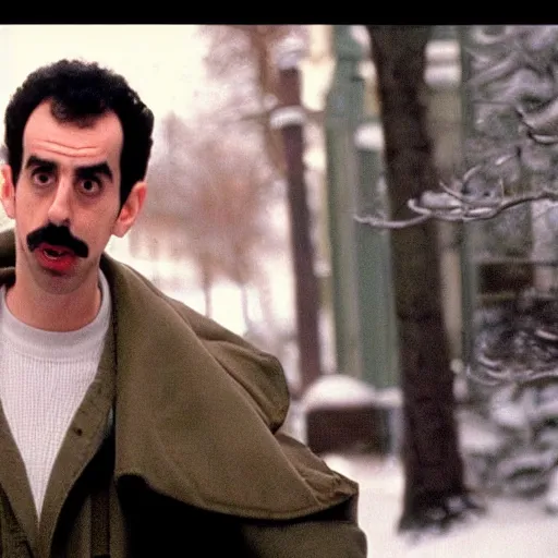 Image similar to borat as a child in home alone movie