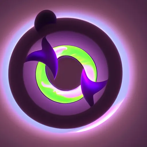 Image similar to torus logo, pixar style black and purple