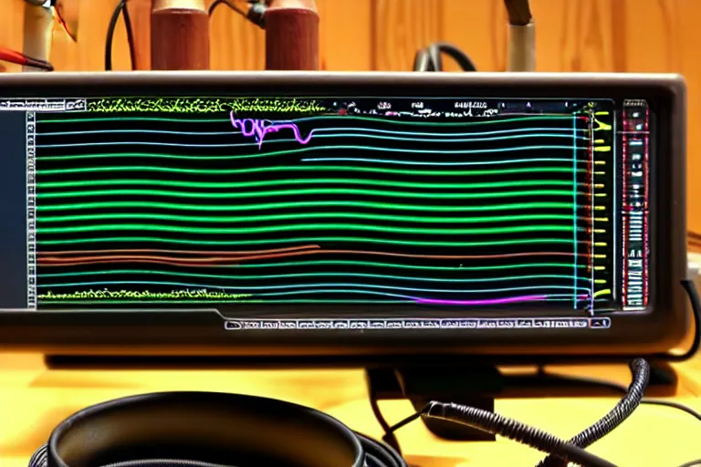 Image similar to an oscilloscope shaking a sound wave, wiggling a weasel, a stoat sinusoid spectacle : the wiggle and the wave - the wiggle is the wave!