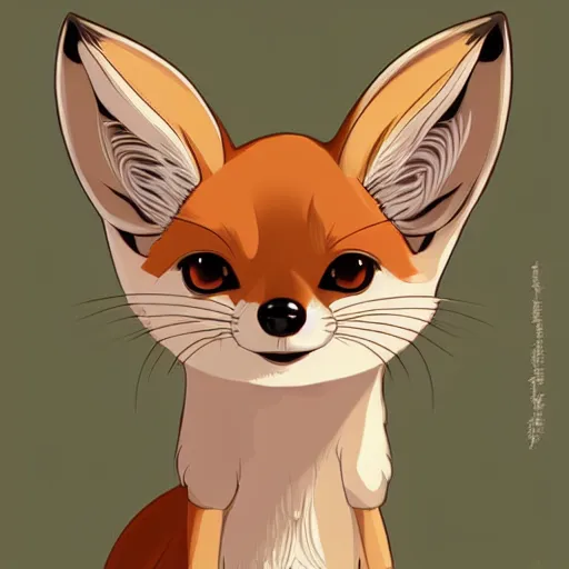 Image similar to fennec fox, clean cel shaded vector art. shutterstock. behance hd by lois van baarle, artgerm, helen huang, by makoto shinkai and ilya kuvshinov, rossdraws, illustration