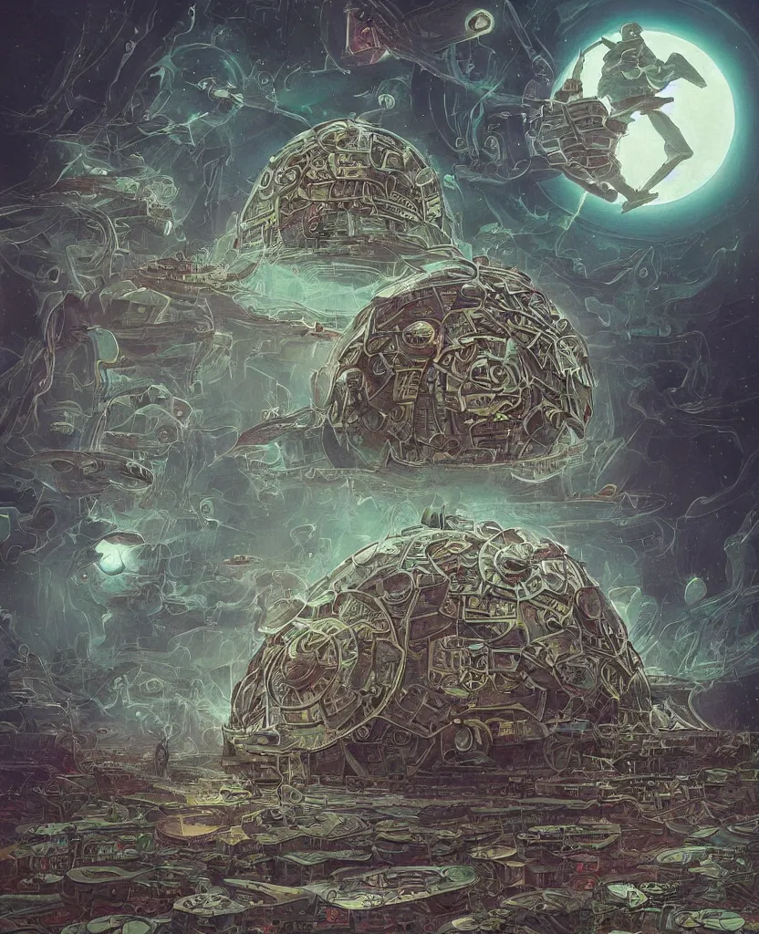 Prompt: beautiful painting by killian eng!!! technodrome! intimate path to unknown, stunning divine surreal, extremely detailed