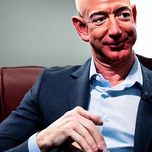 Image similar to jeff bezos realizing he's broke