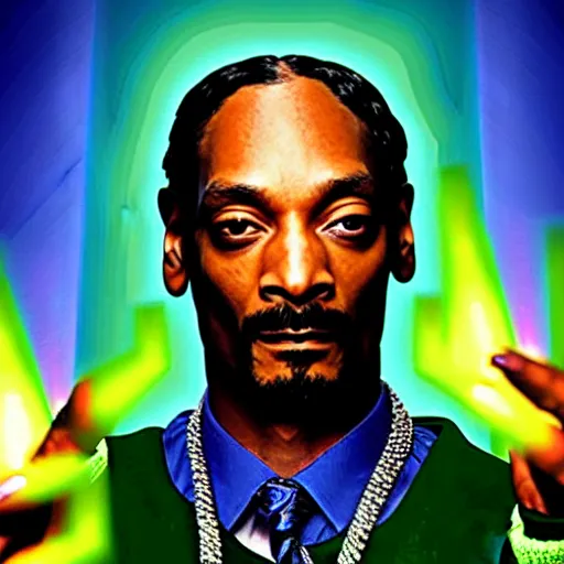 Image similar to Snoop Dogg starring as a futuristic Marvel Super Hero holding green fire for a 2019 Marvel Movie poster, epic portait