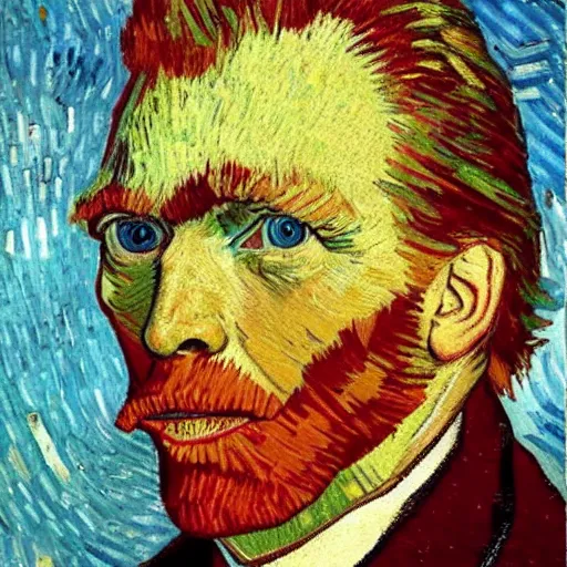 Image similar to self portrait of Donald trump in style of Van Gogh