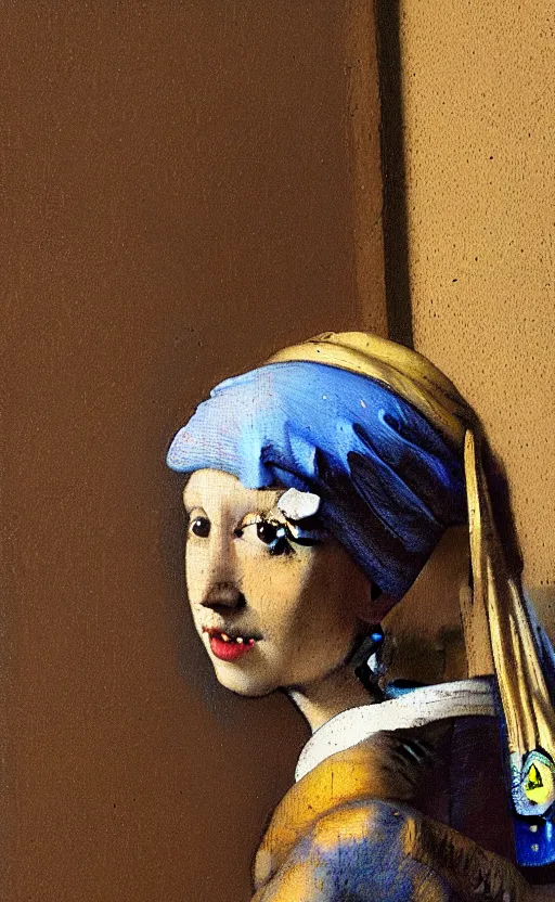 Image similar to a self portrait painting of johannes vermeer in the style of vermeer