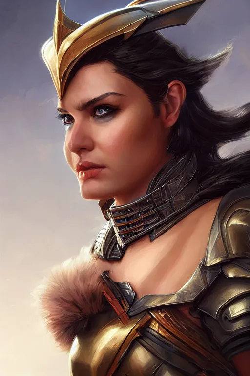 Image similar to amazon valkyrie athena, d & d, fantasy, portrait, highly detailed, headshot, digital painting, trending on artstation, concept art, sharp focus, illustration, art by artgerm and greg rutkowski and magali villeneuve