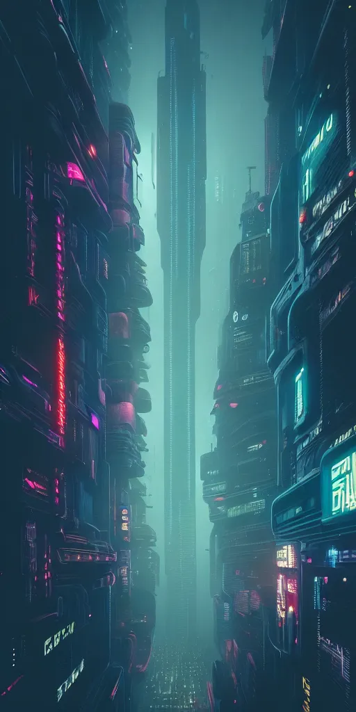 Image similar to epic cyberpunk cityscape, blade runner, james guilleard, beeple, laurie greasley, dan mcpharlin, ornate, dynamic, particulate