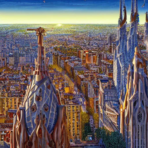 Prompt: city skies hyper realism 8 k by antoni gaudi, arthur adams, rob gonsalves, artgerm