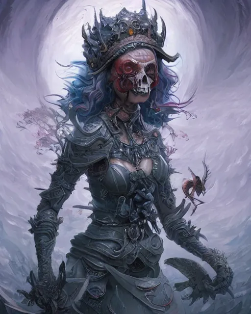 Prompt: death is swallowed up in victory, very detailed and beautiful womans face, screaming with fear, artwork by artgerm, centered shot, wide angle, full body, elfpunk, landscape art by tyler edlin