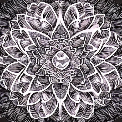 Image similar to large intricate lotus flower