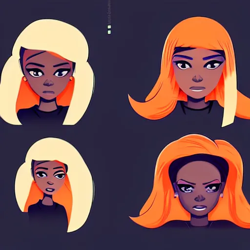 Image similar to 2 d character design, female rapper, vector art, digital art, portrait, 4 k, 8 k, sharp focus, smooth, illustration, concept art, music artist