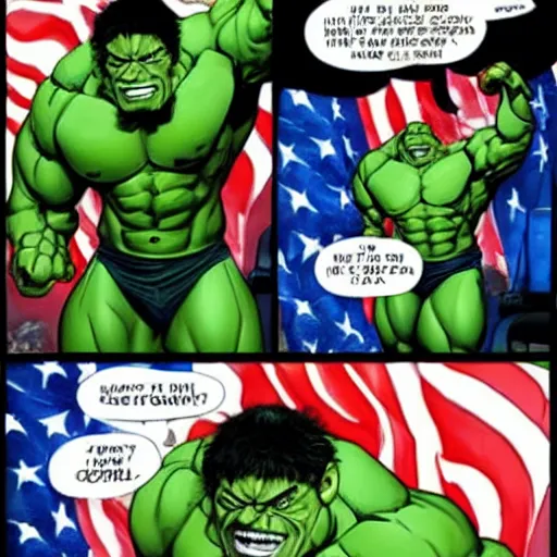 Image similar to Obama as the hulk