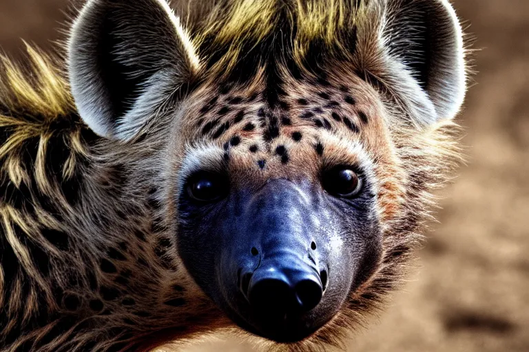 A striped hyena)), hyena animal - AI Photo Generator - starryai