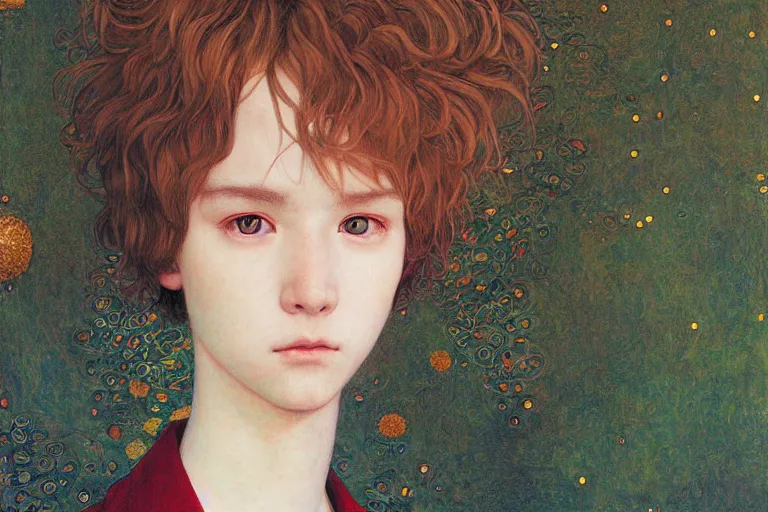 Prompt: portrait of beautiful cute young maiden boy, art by ( ( ( kuvshinov ilya ) ) ) and wayne barlowe and gustav klimt and artgerm and wlop