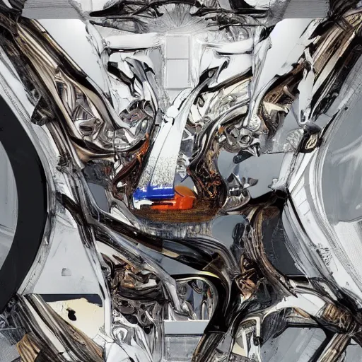 Prompt: digital sci-fi oily gloss reflection zaha hadid airport motherboard with organic forms in liquid and oil on the coronation of napoleon painting, on moon with medium size man walking with black background and digital billboard in the middle. unreal engine 5, keyshot, octane, artstation trending, by Zaha Hadid architects, by Matrix film color, high contrast pinterest black plastic, dark atmosphere pinterest tilt shift, 4k, 8k, 16k.