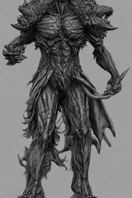 Prompt: humanoid hunched figure troll with 1 horn, fantasy, highly detailed, digital art, sharp focus, trending on art station, kentaro miura manga art style