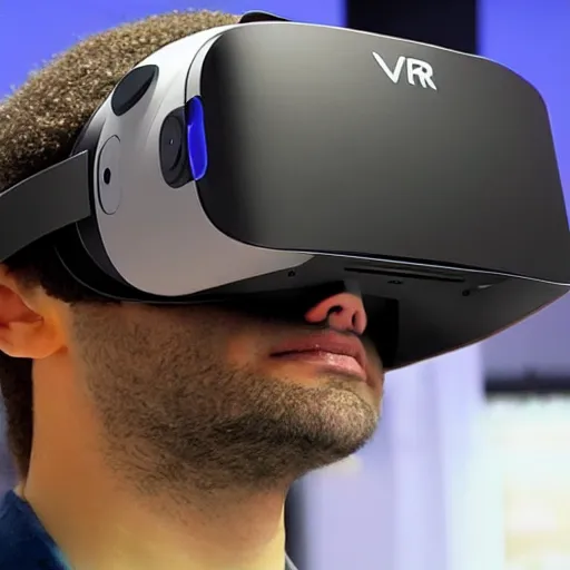 Prompt: next generation vr headset, futuristic, never seen before