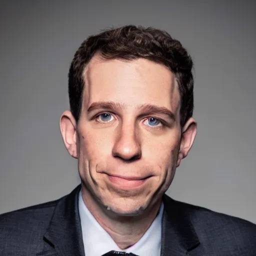 Prompt: a portrait photograph of a hybrid between max blumenthal - jimmy dore - aaron mate - tucker carlson - matt taibbi - glenn greenwald