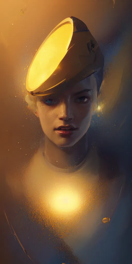 Prompt: highly detailed portrait of a semicircular bounded space surrounded by golden and blue magic powder, ultra wide angle, finer details : 3, by ian fisher and greg rutkowski, trending on artstation.