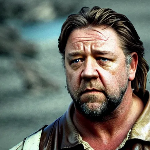 Image similar to cinematic shot of Russell Crowe as Pakku