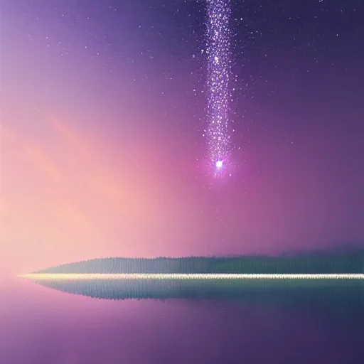 Image similar to sparkling lake in midnight by christopher balaskas, jordan grimmer, trending on artstation, 8 k