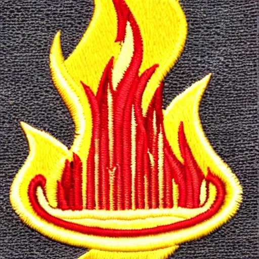 Image similar to fire station flame embroidered patch retro design