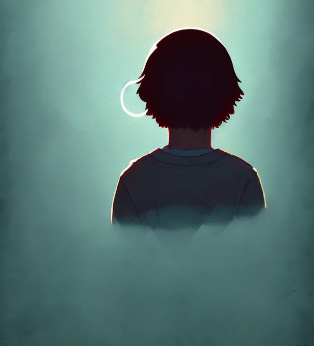 Prompt: stranger things, naturel, art style by atey ghailan, greg rutkowski, greg tocchini, james gilleard, joe gb fenton, in kaethe butcher, dynamic lighting, gradient light blue, brown, blonde cream and white color in scheme, grunge aesthetic