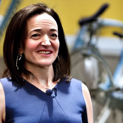 Prompt: Sheryl Sandberg at SoulCycle