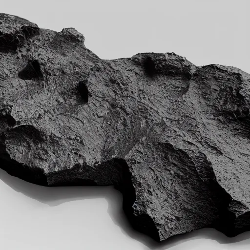 Image similar to piece of glossy dark black ore with scratches and imperfections, computer art, insane detailed, ray tracing, 4 k, no noise