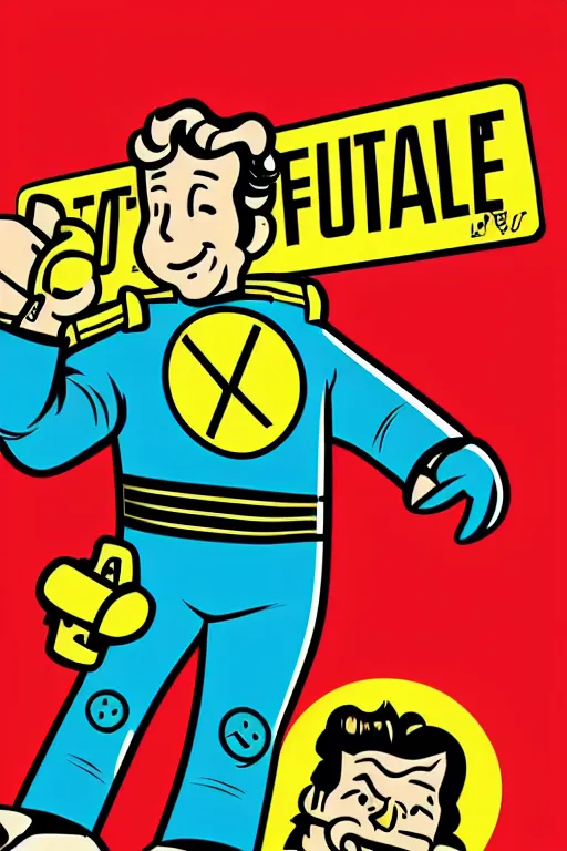 Image similar to fallout 7 6 retro futurist illustration art by butcher billy, sticker, colorful, illustration, highly detailed, simple, smooth and clean vector curves, no jagged lines, vector art, smooth andy warhol style