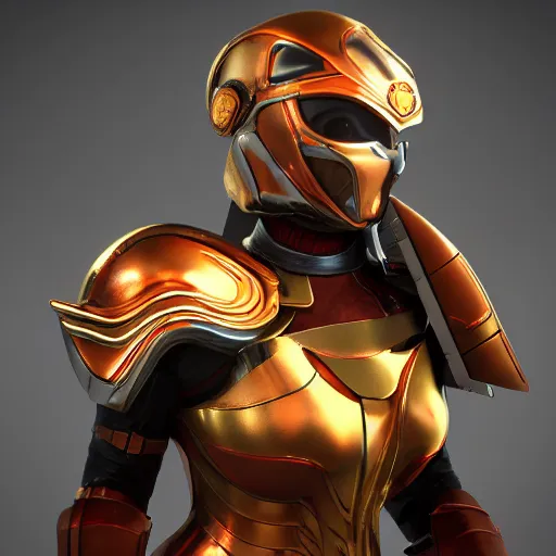 Image similar to picture of metal armored valkyrie, crimson plated, sword and shield, golden wings, divine vibes, light brown hair, white skin, shiny golden eyes, sky background, sharp focus, highly detailed, cinematic lighting, studio quality, smooth render, unreal engine 5 rendered, octane, rendered