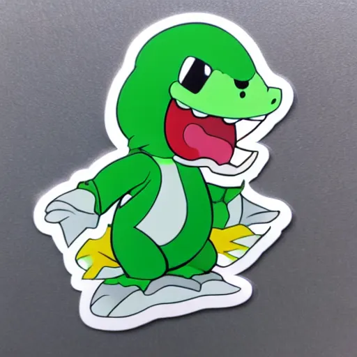 Image similar to symmetrical die cut sticker, yoshi from yoshi's island