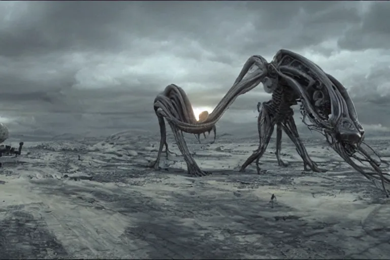 Image similar to VFX movie scene alien invasion by Emmanuel Lubezki