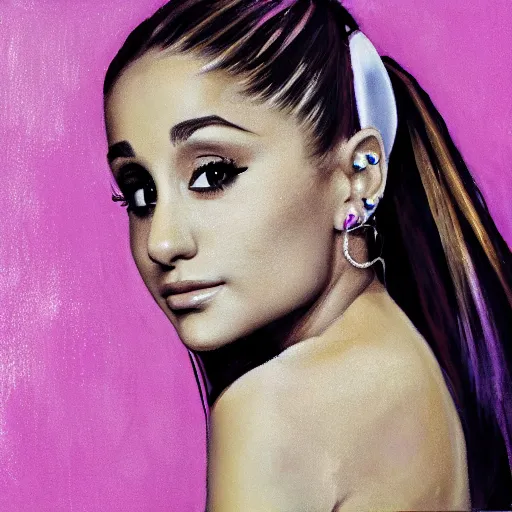 Prompt: portrait of ariana grande by cliff neilson