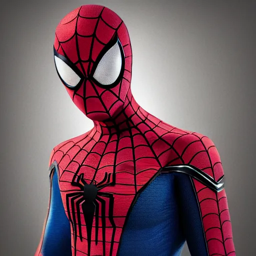 Image similar to hyperrealistic mixed media high resolution painting Spiderman as Peter Parker , stunning 3d render inspired art by Jamie Salmon and István Sándorfi and Unreal Engine and Greg Rutkowski, perfect facial symmetry, dim volumetric lighting, 8k octane beautifully detailed render, full body shot, post-processing, extremely hyper-detailed, intricate, epic composition, highly detailed attributes, highly detailed atmosphere, cinematic lighting, masterpiece, trending on artstation, very very detailed, masterpiece, stunning, flawless completion, lifelike texture, perfection,