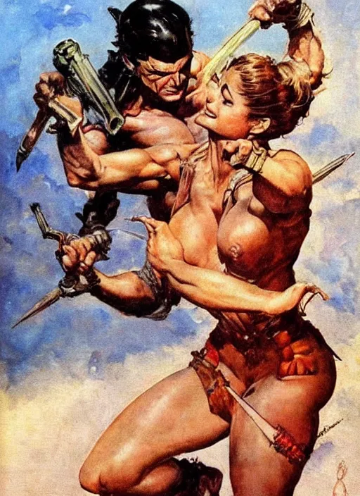 Prompt: by frazetta, highly detailed