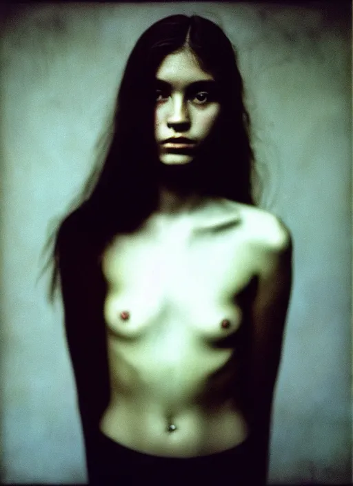 Prompt: a portrait of a pretty young lady by bill henson